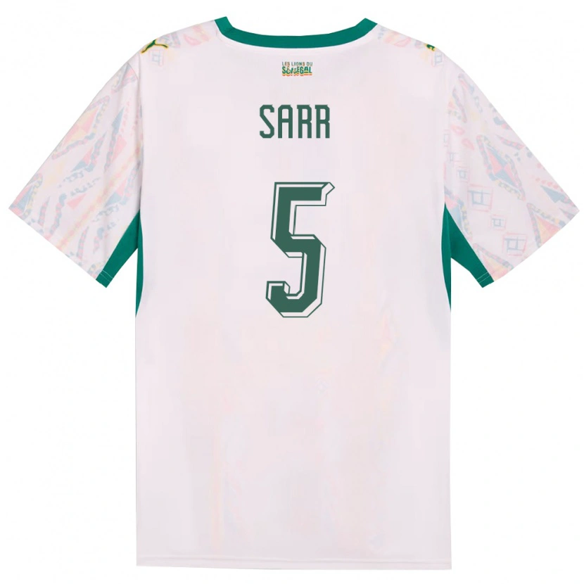 Danxen Mujer Camiseta Senegal Omar Sarr #5 Blanco Verde Amarillo 1ª Equipación 26-28 La Camisa México
