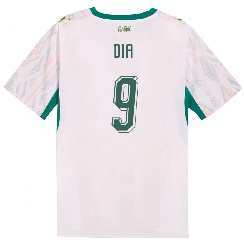 Danxen Mujer Camiseta Senegal Boulaye Dia #9 Blanco Verde Amarillo 1ª Equipación 26-28 La Camisa México