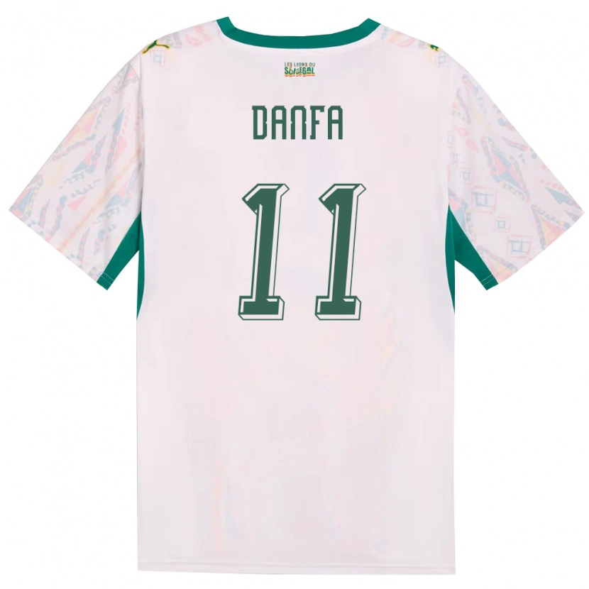 Danxen Mujer Camiseta Senegal Mamadou Danfa #11 Blanco Verde Amarillo 1ª Equipación 26-28 La Camisa México