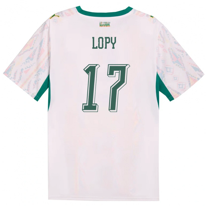Danxen Mujer Camiseta Senegal Dion Lopy #17 Blanco Verde Amarillo 1ª Equipación 26-28 La Camisa México
