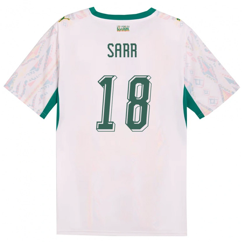 Danxen Mujer Camiseta Senegal Ismaïla Sarr #18 Blanco Verde Amarillo 1ª Equipación 26-28 La Camisa México