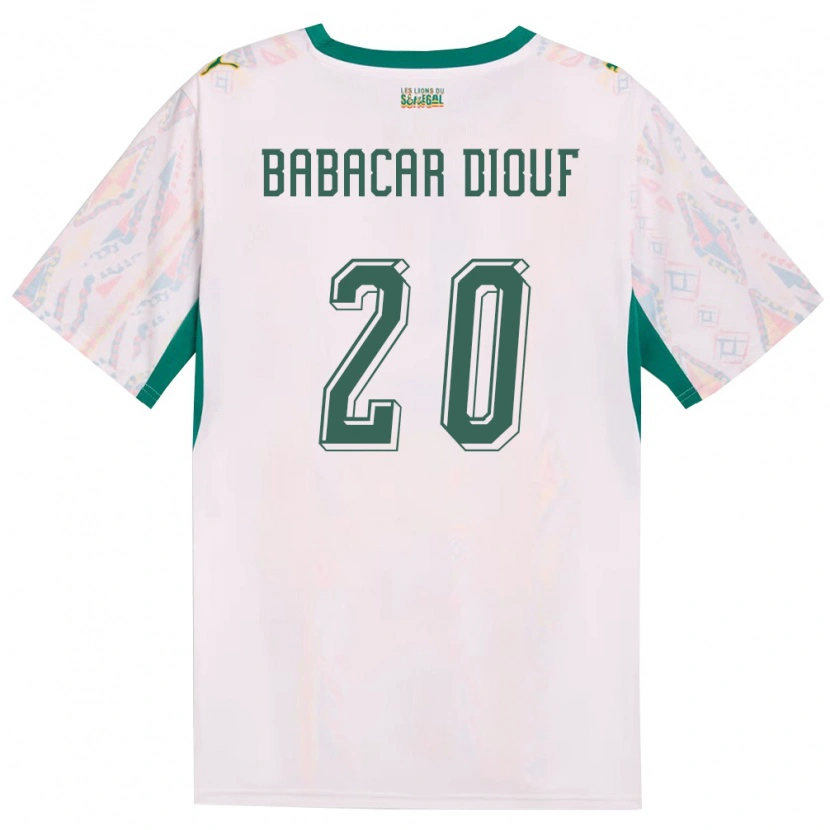 Danxen Mujer Camiseta Senegal Khalifa Babacar Diouf #20 Blanco Verde Amarillo 1ª Equipación 26-28 La Camisa México