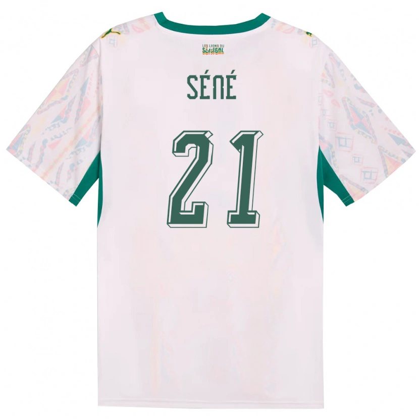 Danxen Mujer Camiseta Senegal Tening Sene #21 Blanco Verde Amarillo 1ª Equipación 26-28 La Camisa México