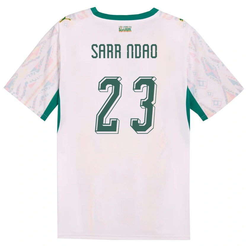Danxen Mujer Camiseta Senegal Alioune Sarr Ndao #23 Blanco Verde Amarillo 1ª Equipación 26-28 La Camisa México