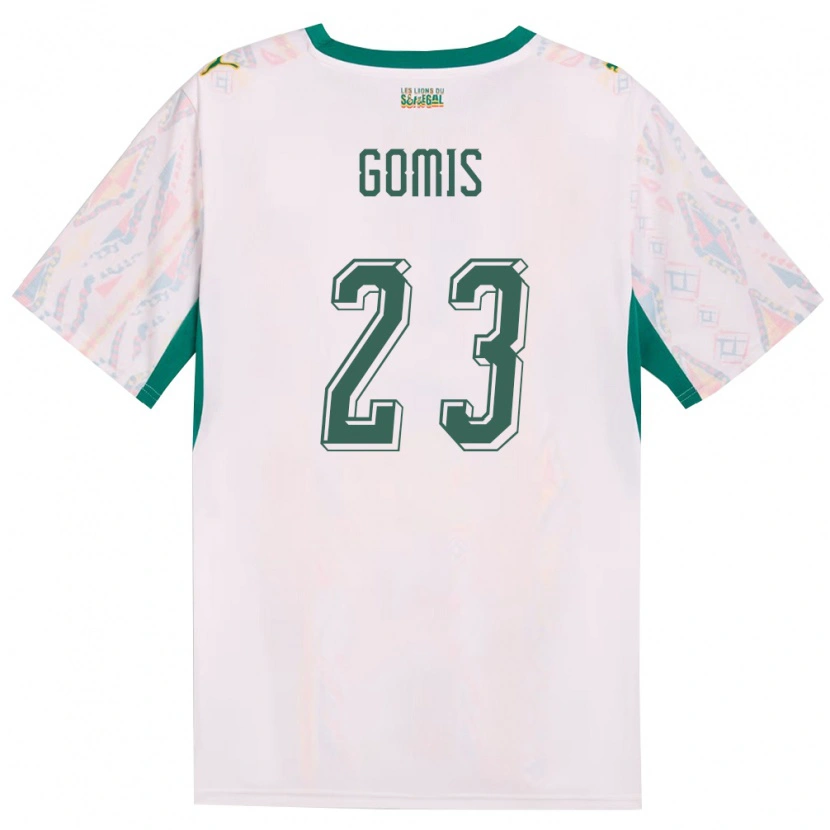Danxen Mujer Camiseta Senegal Alfred Gomis #23 Blanco Verde Amarillo 1ª Equipación 26-28 La Camisa México