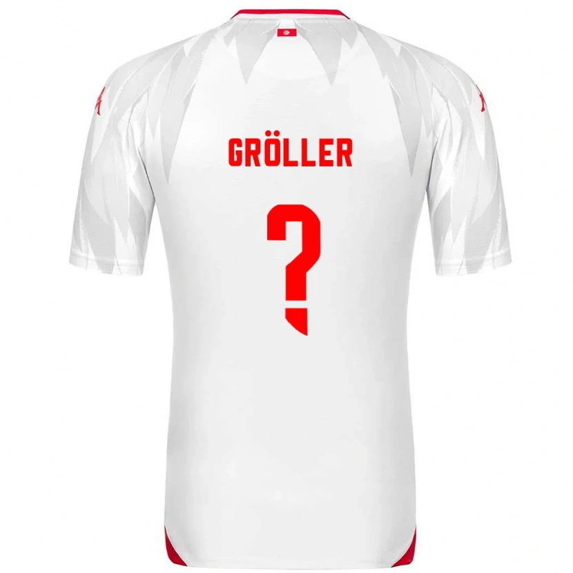 Danxen Mujer Camiseta Túnez Amin-Elias Gröller #0 Blanco Rojo 1ª Equipación 26-28 La Camisa México