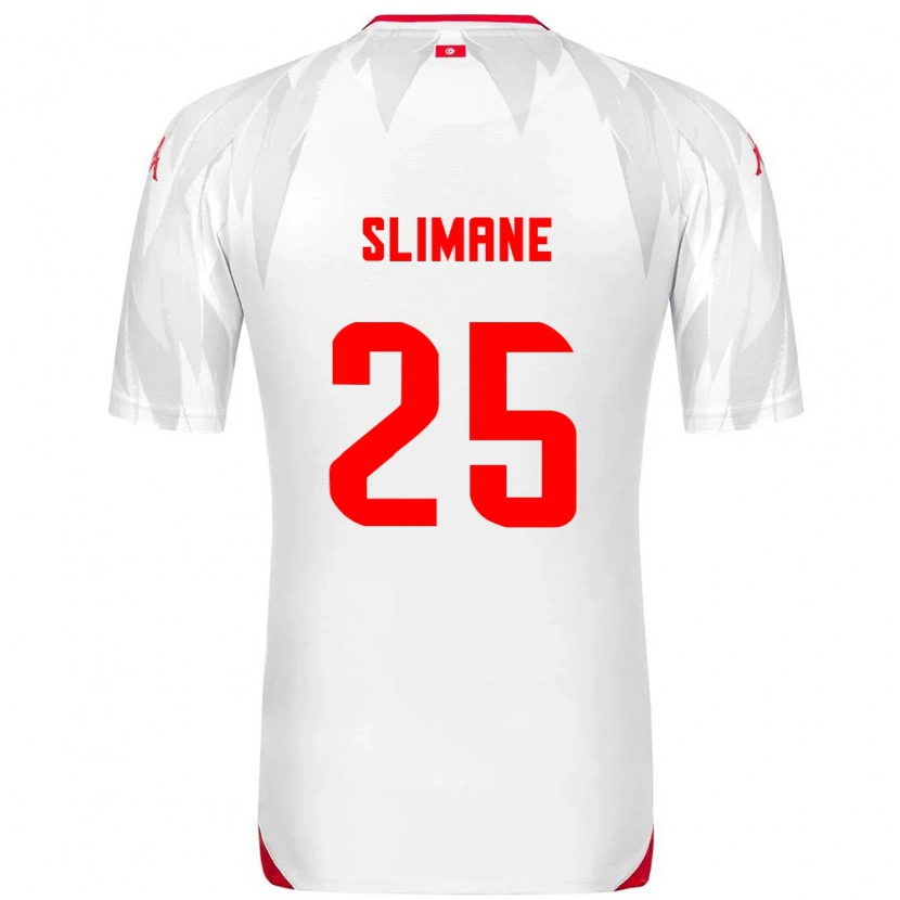 Danxen Mujer Camiseta Túnez Anis Ben Slimane #25 Blanco Rojo 1ª Equipación 26-28 La Camisa México