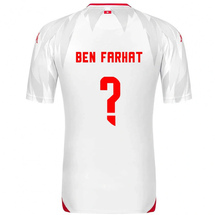 Danxen Mujer Camiseta Túnez Louey Ben Farhat #0 Blanco Rojo 1ª Equipación 26-28 La Camisa México