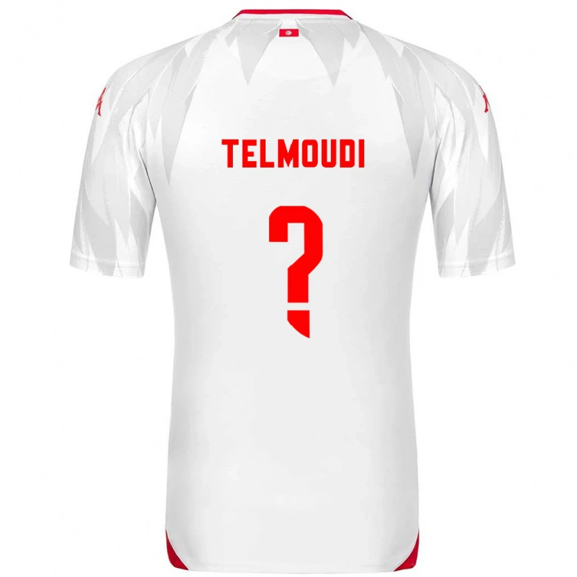 Danxen Mujer Camiseta Túnez Naïm Telmoudi #0 Blanco Rojo 1ª Equipación 26-28 La Camisa México