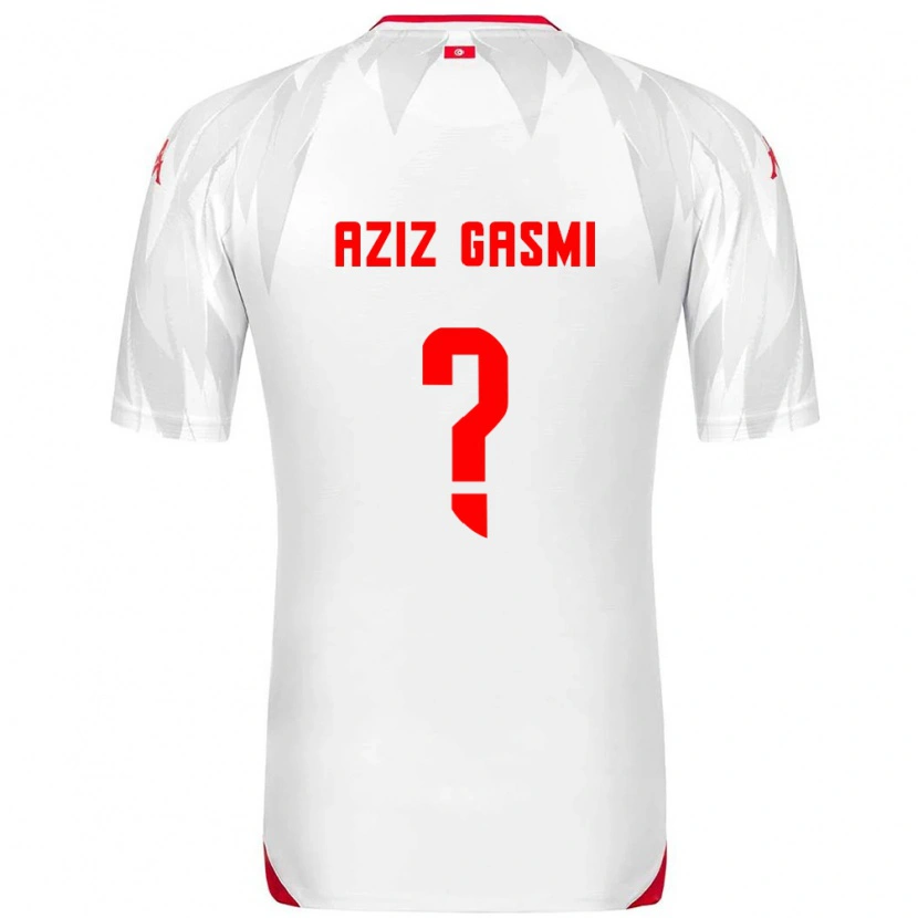 Danxen Mujer Camiseta Túnez Mohamd Aziz Gasmi #0 Blanco Rojo 1ª Equipación 26-28 La Camisa México