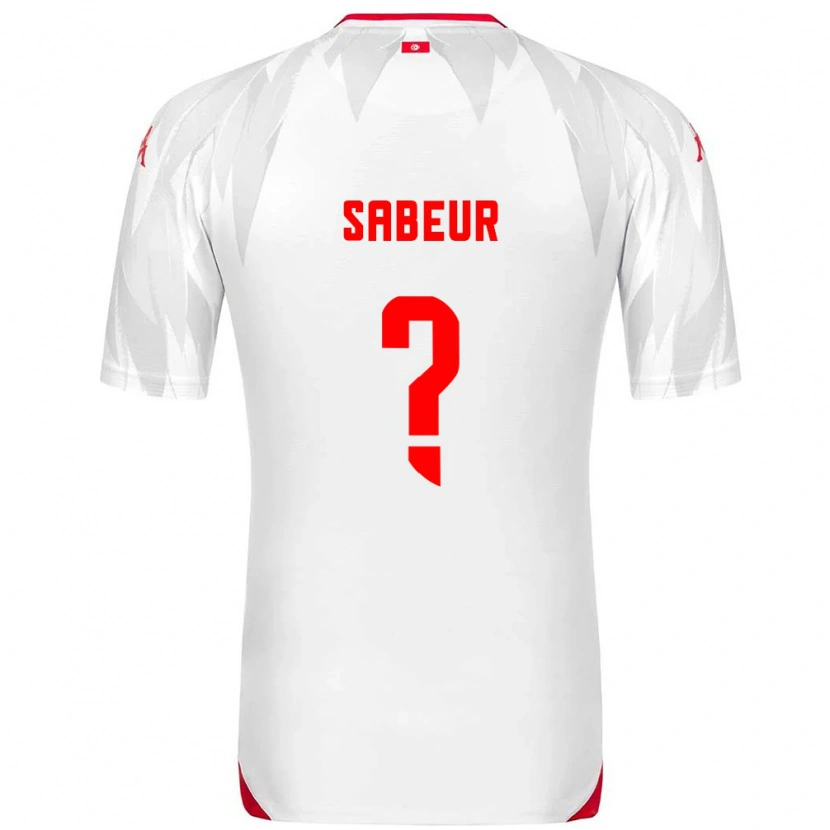 Danxen Mujer Camiseta Túnez Yassine Sabeur #0 Blanco Rojo 1ª Equipación 26-28 La Camisa México