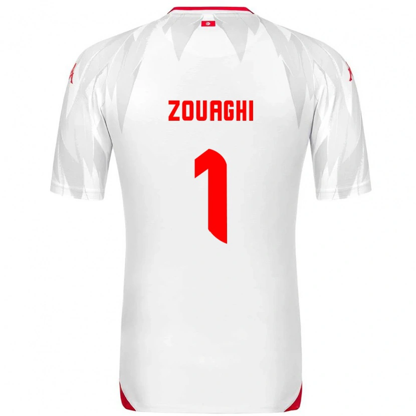 Danxen Mujer Camiseta Túnez Thomas Zouaghi #1 Blanco Rojo 1ª Equipación 26-28 La Camisa México