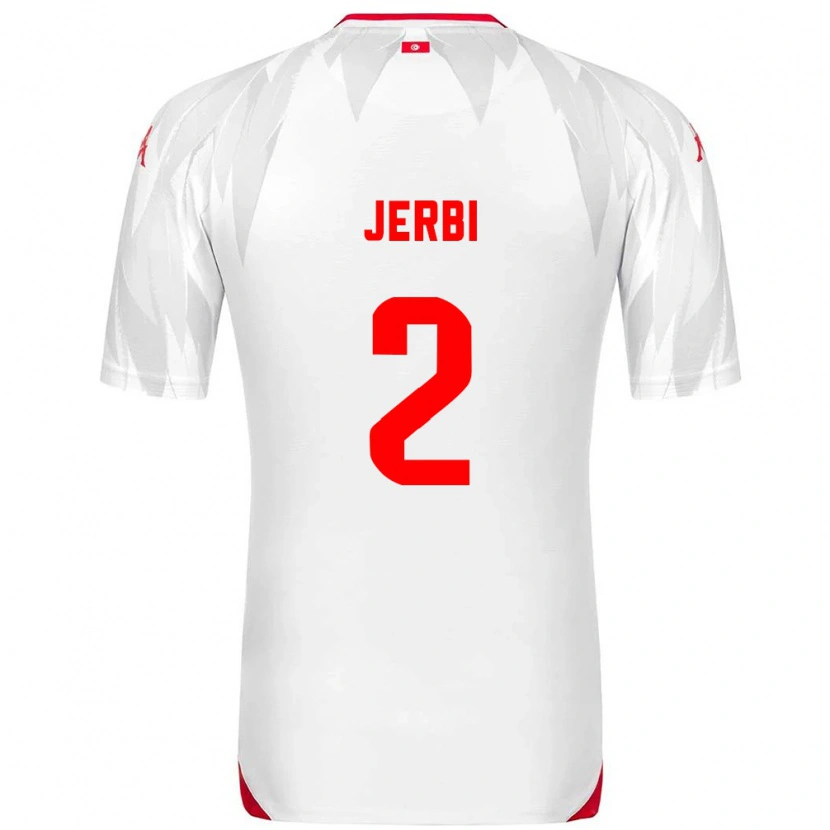 Danxen Mujer Camiseta Túnez Rayan Jerbi #2 Blanco Rojo 1ª Equipación 26-28 La Camisa México