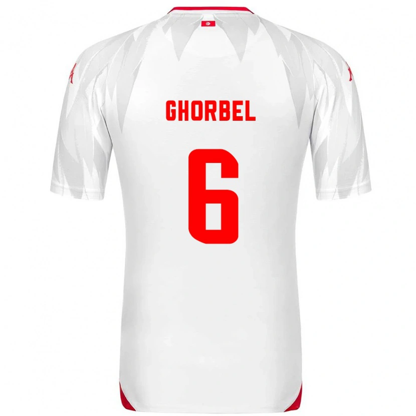 Danxen Mujer Camiseta Túnez Mahmoud Ghorbel #6 Blanco Rojo 1ª Equipación 26-28 La Camisa México