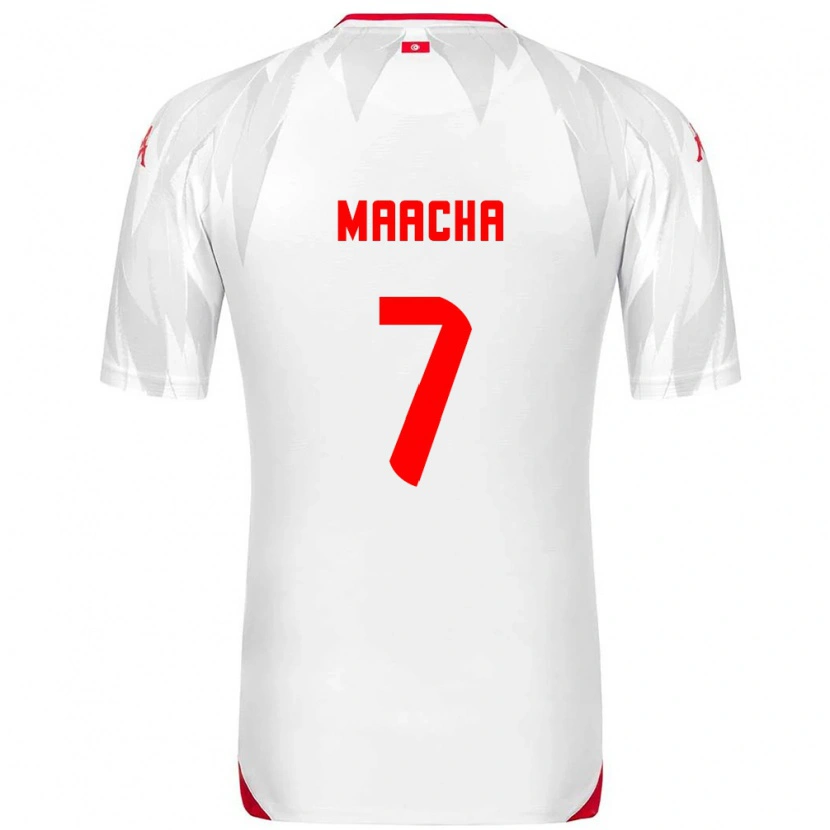 Danxen Mujer Camiseta Túnez Koussay Maacha #7 Blanco Rojo 1ª Equipación 26-28 La Camisa México