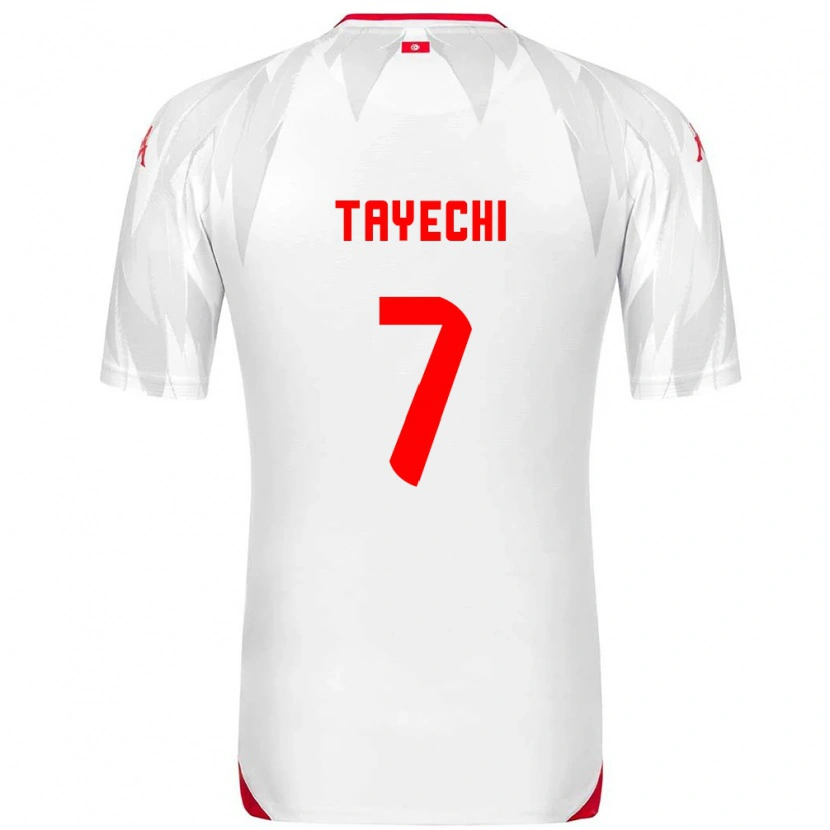 Danxen Mujer Camiseta Túnez Fedi Tayechi #7 Blanco Rojo 1ª Equipación 26-28 La Camisa México