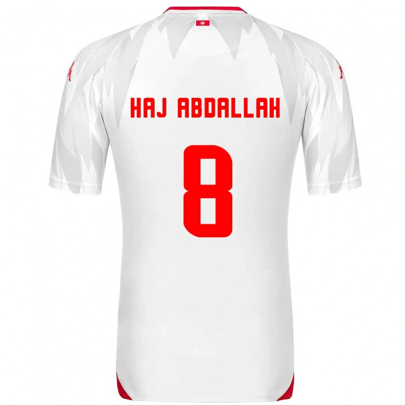 Danxen Mujer Camiseta Túnez Saïfedin Haj Abdallah #8 Blanco Rojo 1ª Equipación 26-28 La Camisa México