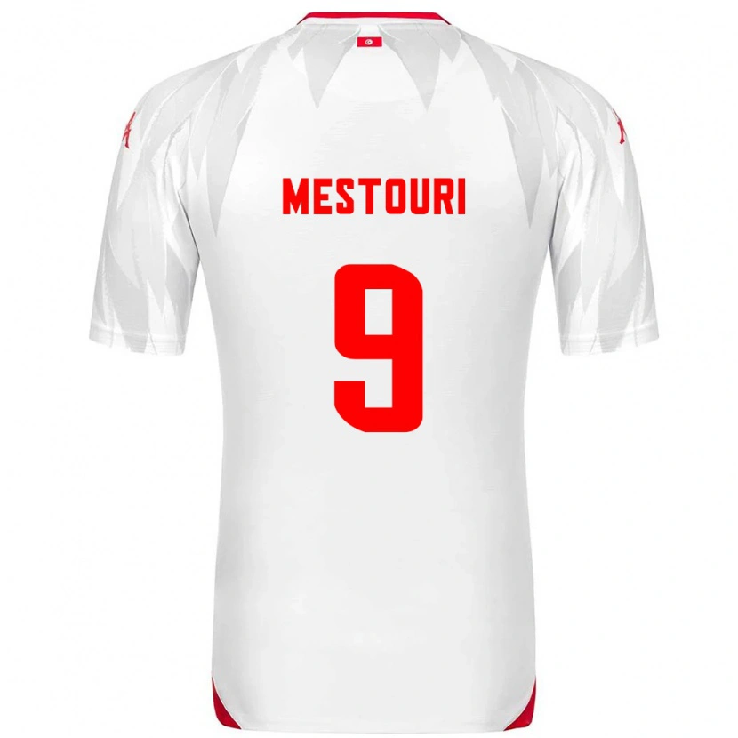 Danxen Mujer Camiseta Túnez Hazem Mastouri #9 Blanco Rojo 1ª Equipación 26-28 La Camisa México