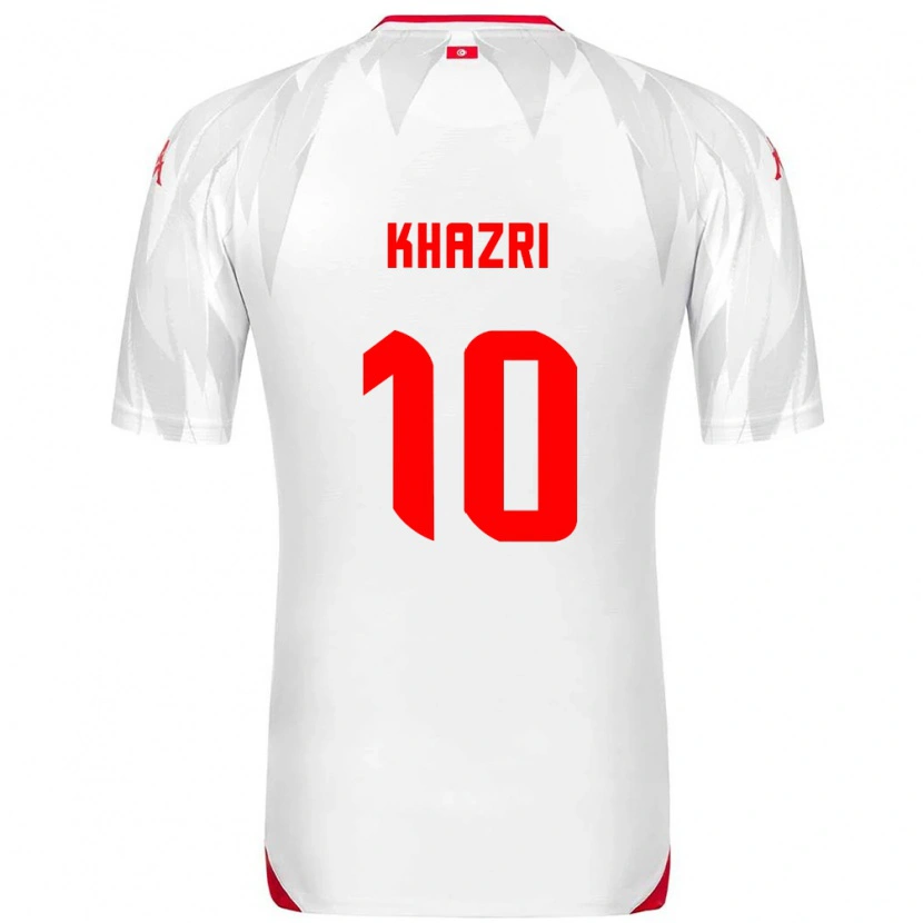 Danxen Mujer Camiseta Túnez Wahbi Khazri #10 Blanco Rojo 1ª Equipación 26-28 La Camisa México