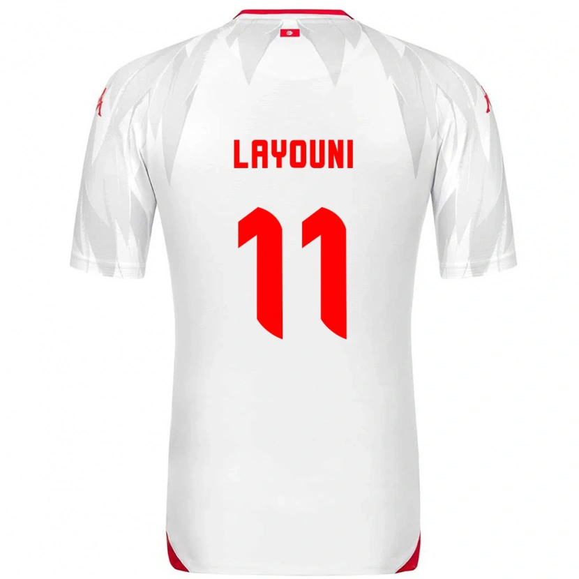Danxen Mujer Camiseta Túnez Amor Layouni #11 Blanco Rojo 1ª Equipación 26-28 La Camisa México