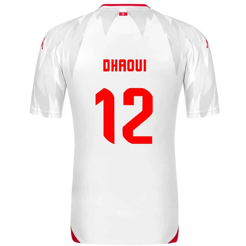 Danxen Mujer Camiseta Túnez Elyes Dhaoui #12 Blanco Rojo 1ª Equipación 26-28 La Camisa México