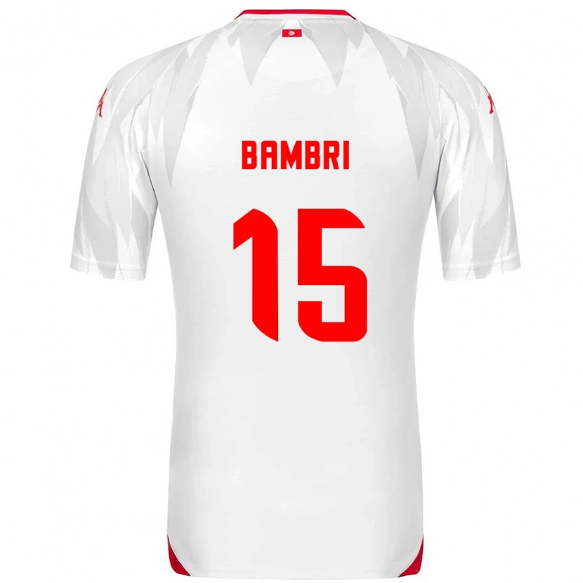 Danxen Mujer Camiseta Túnez Ahmed Bambri #15 Blanco Rojo 1ª Equipación 26-28 La Camisa México