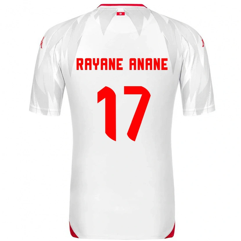 Danxen Mujer Camiseta Túnez Mohamed Rayane Anane #17 Blanco Rojo 1ª Equipación 26-28 La Camisa México