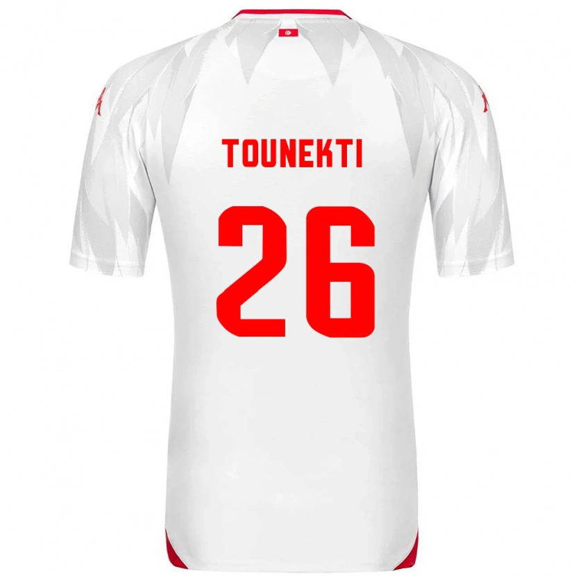 Danxen Mujer Camiseta Túnez Sebastian Tounekti #26 Blanco Rojo 1ª Equipación 26-28 La Camisa México