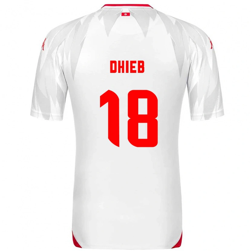 Danxen Mujer Camiseta Túnez Taha Dhieb #18 Blanco Rojo 1ª Equipación 26-28 La Camisa México