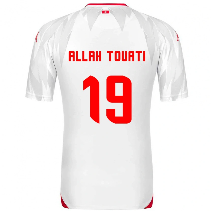 Danxen Mujer Camiseta Túnez Amen Allah Touati #19 Blanco Rojo 1ª Equipación 26-28 La Camisa México
