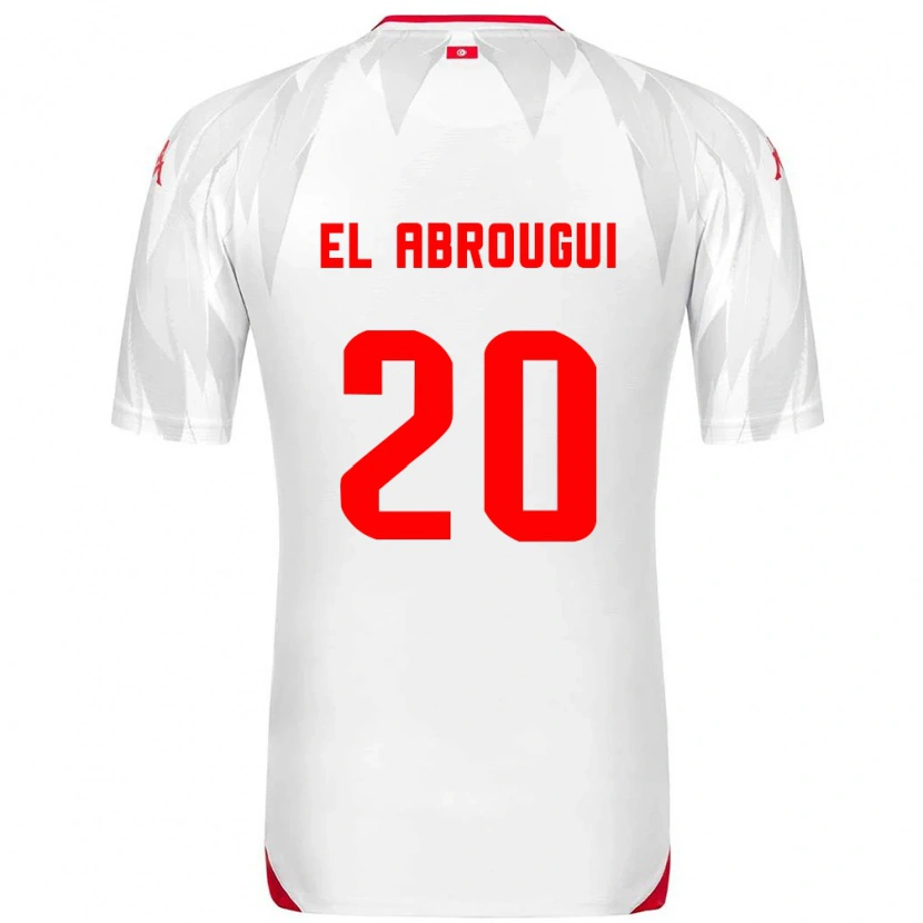 Danxen Mujer Camiseta Túnez Wassim El Abrougui #20 Blanco Rojo 1ª Equipación 26-28 La Camisa México