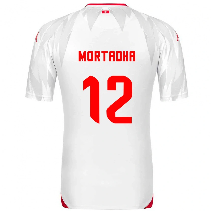 Danxen Mujer Camiseta Túnez Mortadha Ben Ouanes #12 Blanco Rojo 1ª Equipación 26-28 La Camisa México