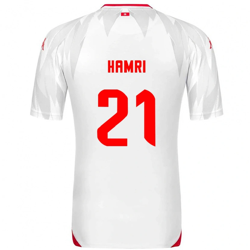 Danxen Mujer Camiseta Túnez Rabii Hamri #21 Blanco Rojo 1ª Equipación 26-28 La Camisa México