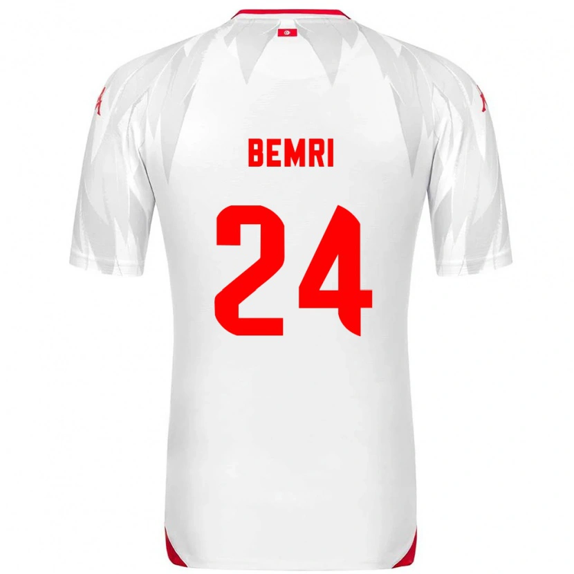 Danxen Mujer Camiseta Túnez Ahmed Bemri #24 Blanco Rojo 1ª Equipación 26-28 La Camisa México