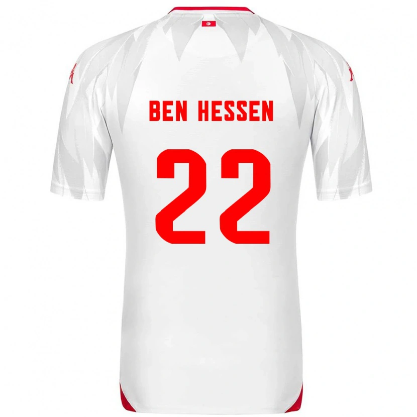 Danxen Mujer Camiseta Túnez Sabri Ben Hessen #22 Blanco Rojo 1ª Equipación 26-28 La Camisa México
