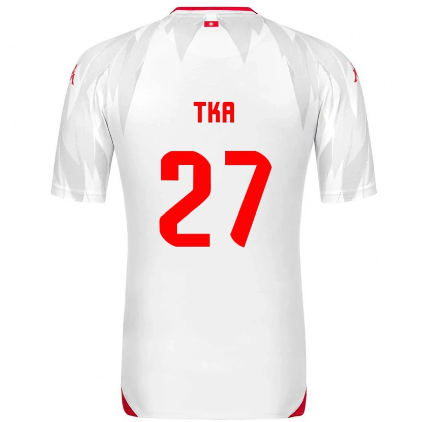 Danxen Mujer Camiseta Túnez Houssem Tka #27 Blanco Rojo 1ª Equipación 26-28 La Camisa México