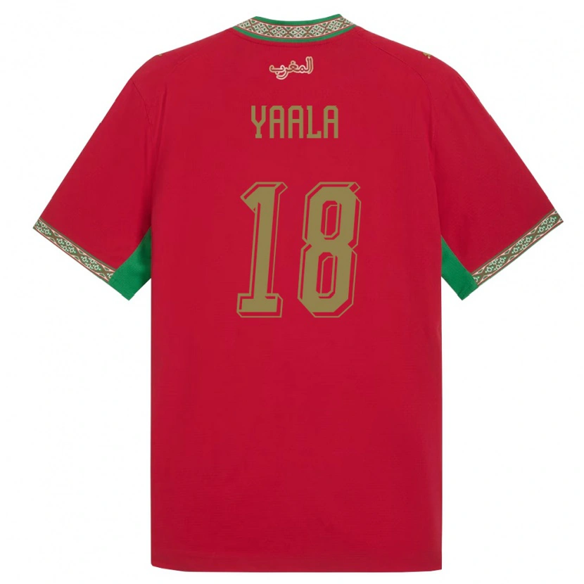 Danxen Mujer Camiseta Marruecos Rayan Yaala #18 Rojo Verde Blanco 1ª Equipación 26-28 La Camisa México