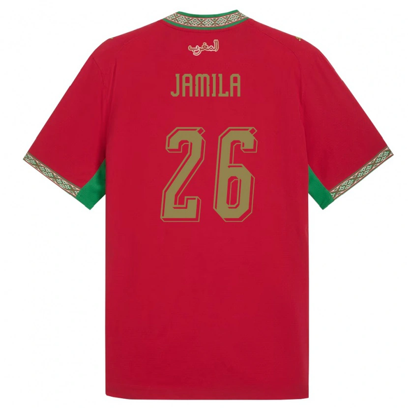 Danxen Mujer Camiseta Marruecos Jad Jamila #26 Rojo Verde Blanco 1ª Equipación 26-28 La Camisa México