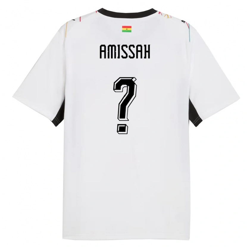 Danxen Mujer Camiseta Ghana Jordan Amissah #0 Blanco Negro Amarillo 1ª Equipación 26-28 La Camisa México