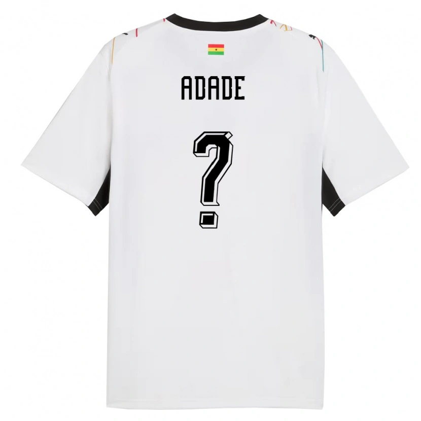 Danxen Mujer Camiseta Ghana Ebenezer Adade #0 Blanco Negro Amarillo 1ª Equipación 26-28 La Camisa México