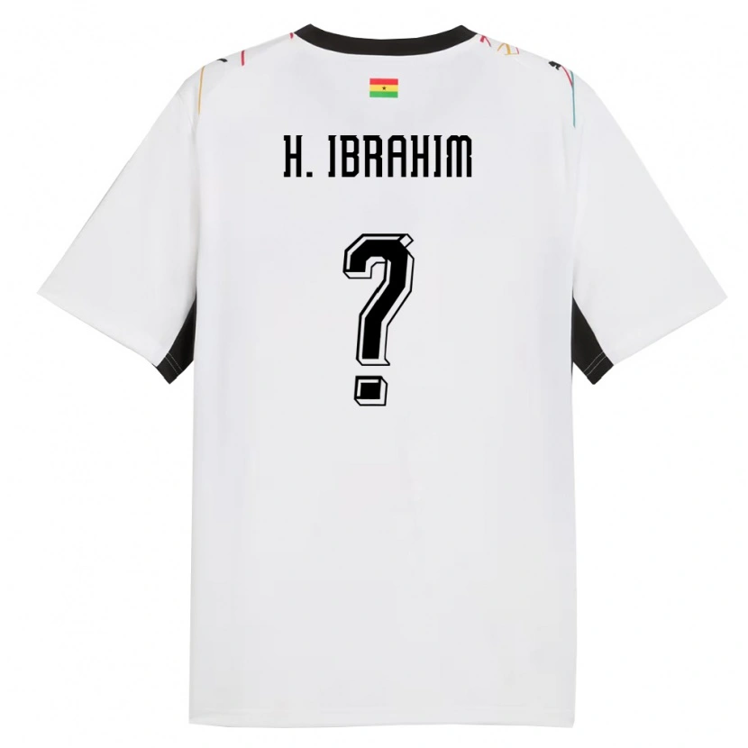 Danxen Mujer Camiseta Ghana Hafiz Ibrahim #0 Blanco Negro Amarillo 1ª Equipación 26-28 La Camisa México