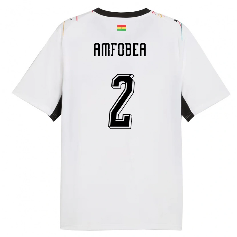 Danxen Mujer Camiseta Ghana Gladys Amfobea #2 Blanco Negro Amarillo 1ª Equipación 26-28 La Camisa México