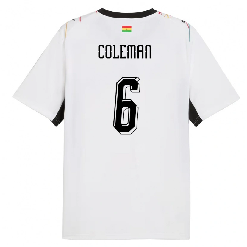 Danxen Mujer Camiseta Ghana Ellen Coleman #6 Blanco Negro Amarillo 1ª Equipación 26-28 La Camisa México