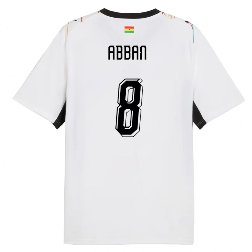 Danxen Mujer Camiseta Ghana Ebenezer Abban #8 Blanco Negro Amarillo 1ª Equipación 26-28 La Camisa México