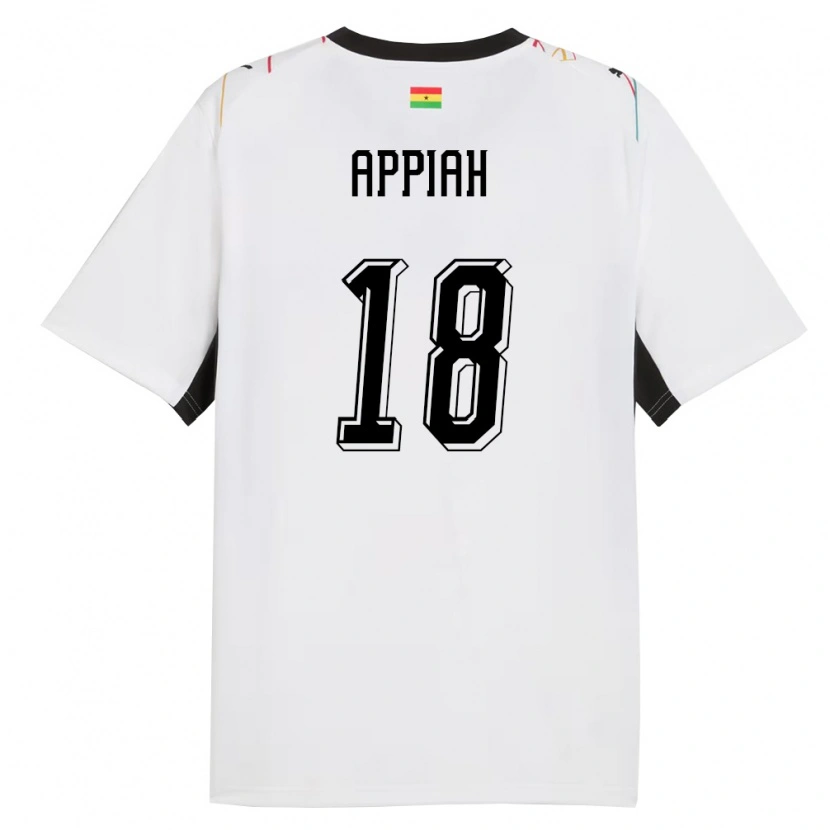 Danxen Mujer Camiseta Ghana Veronica Appiah #18 Blanco Negro Amarillo 1ª Equipación 26-28 La Camisa México