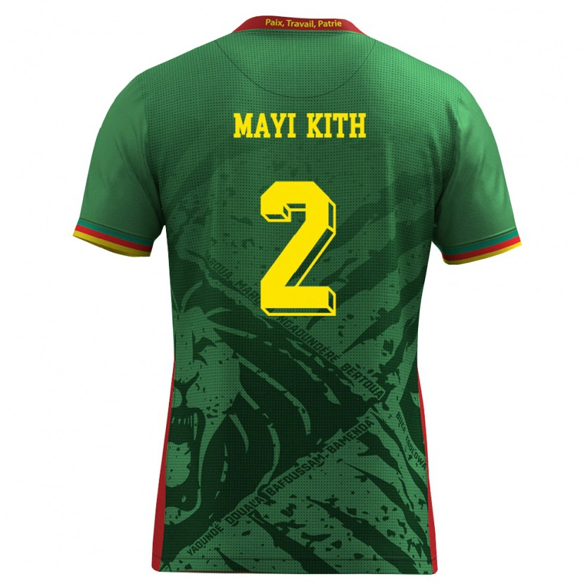 Danxen Mujer Camiseta Camerún Easther Mayi Kith #2 Verde Amarillo Rojo 1ª Equipación 26-28 La Camisa México