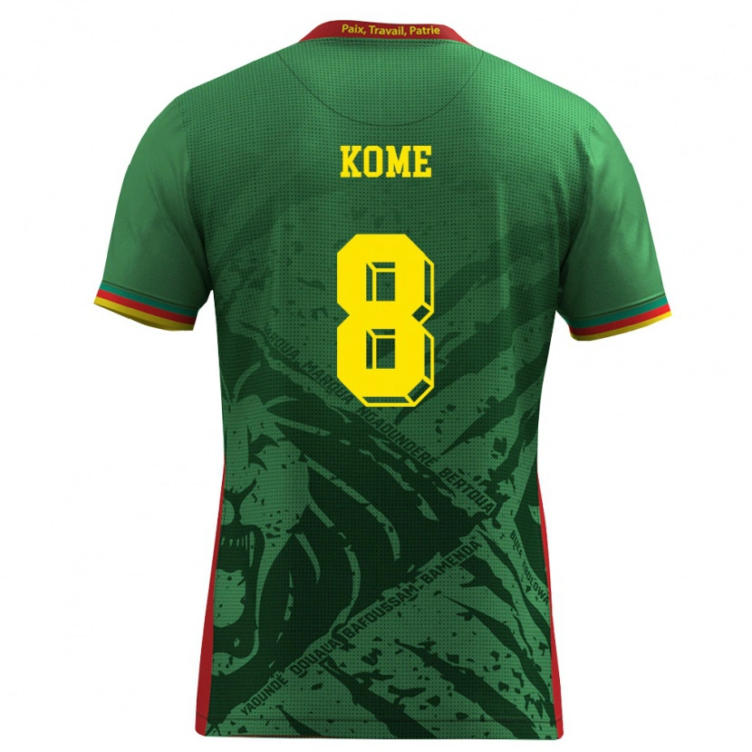 Danxen Mujer Camiseta Camerún Fadimatou Kome #8 Verde Amarillo Rojo 1ª Equipación 26-28 La Camisa México