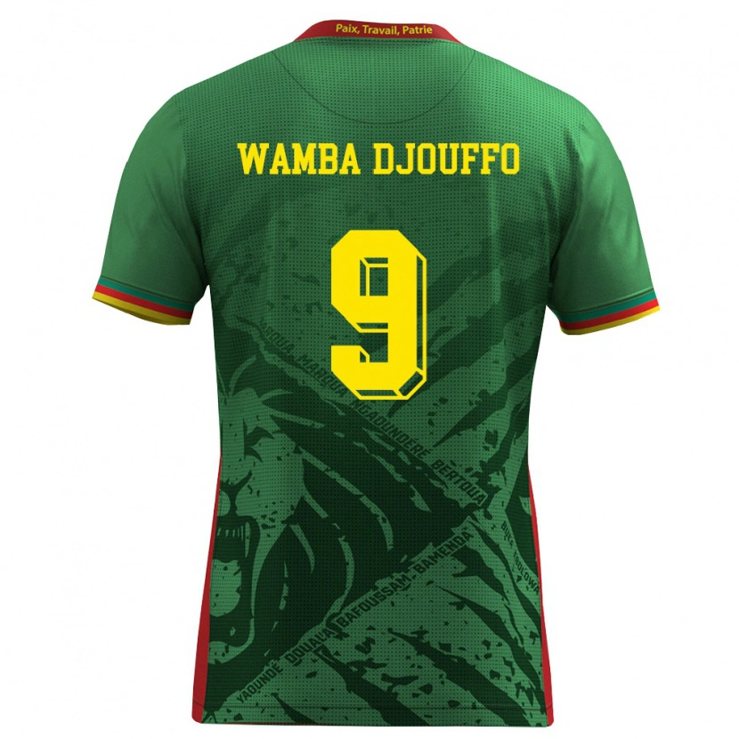 Danxen Mujer Camiseta Camerún Leonel Wamba Djouffo #9 Verde Amarillo Rojo 1ª Equipación 26-28 La Camisa México