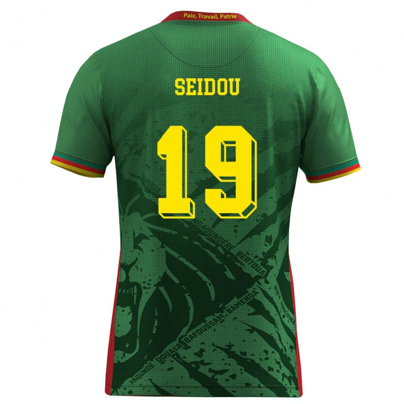 Danxen Mujer Camiseta Camerún Ismaila Seidou #19 Verde Amarillo Rojo 1ª Equipación 26-28 La Camisa México