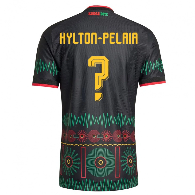 Danxen Mujer Camiseta Jamaica Jayda Hylton-Pelaia #0 Negro Rojo Amarillo 2ª Equipación 26-28 La Camisa México